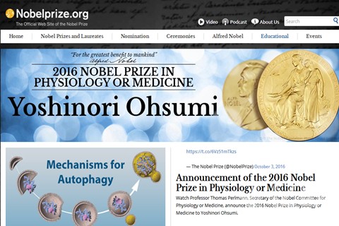 2016诺贝尔生理学或医学奖揭晓：日本科学家大隅良典获奖！
